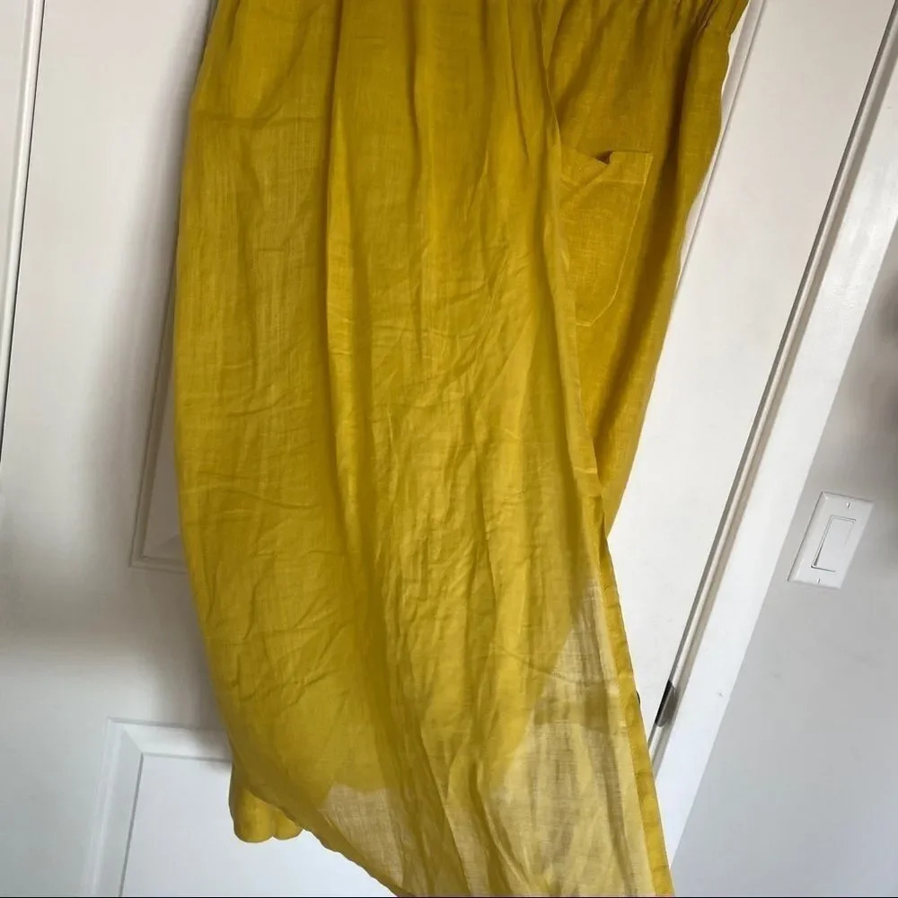 NWOT Banana Blue Aliana Linen Mustard Yellow Pants - Picture 12 of 12